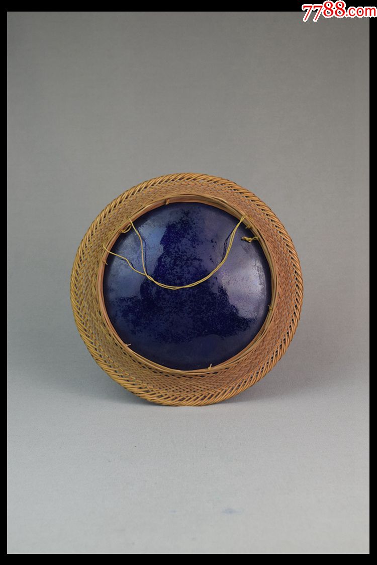 日本竹编工艺品精美珐琅七宝烧孔雀现代抽象艺术书房客厅挂盘赏盘