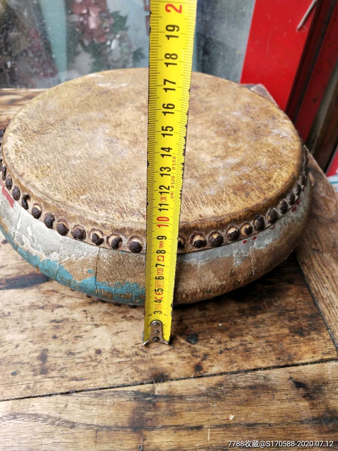 清代牛皮小鼓,全品,能使用