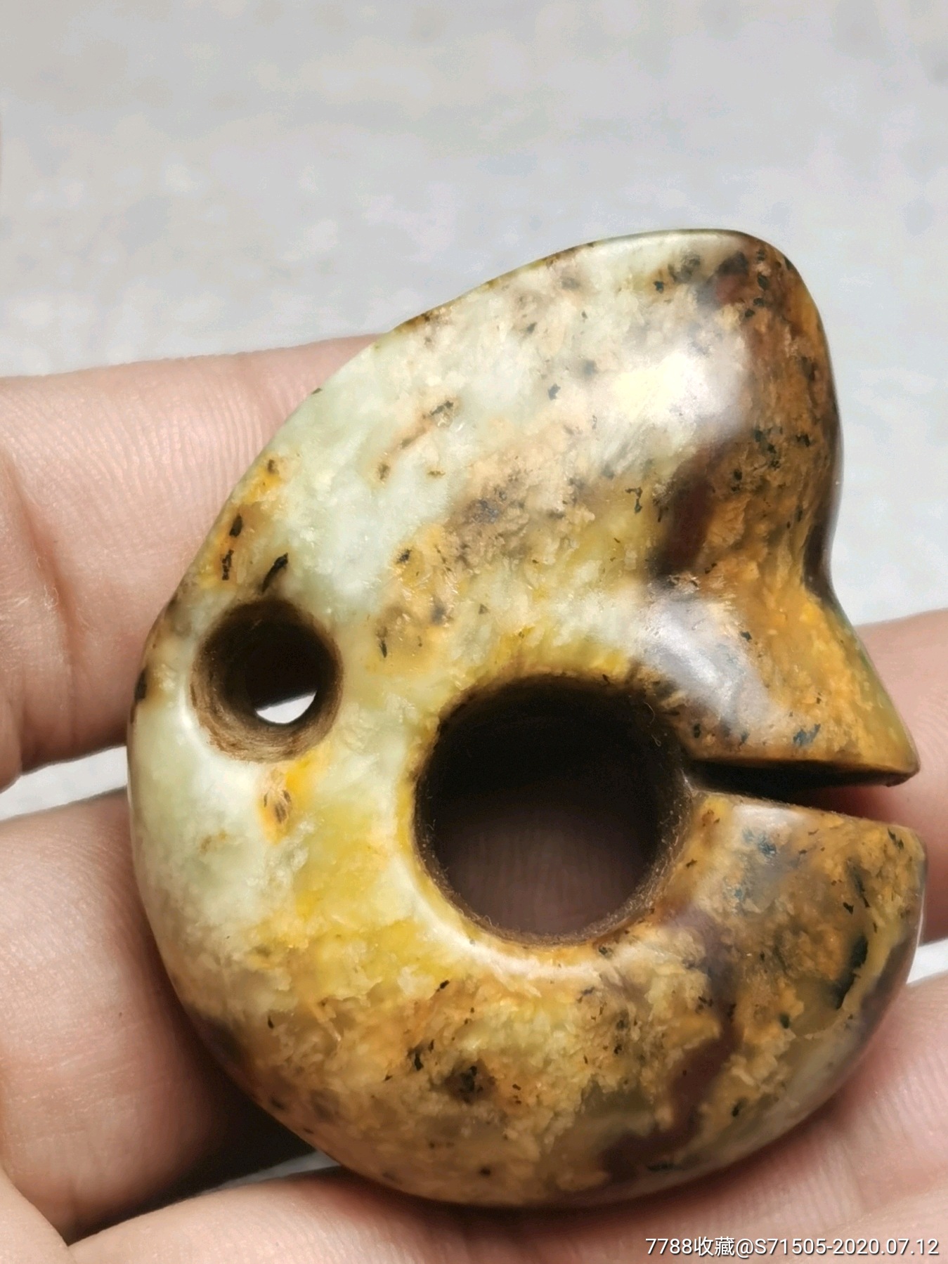 红山文化猪龙c字龙,c龙,,玉质好,包浆沁色入骨,,,高古玉器红山玉器