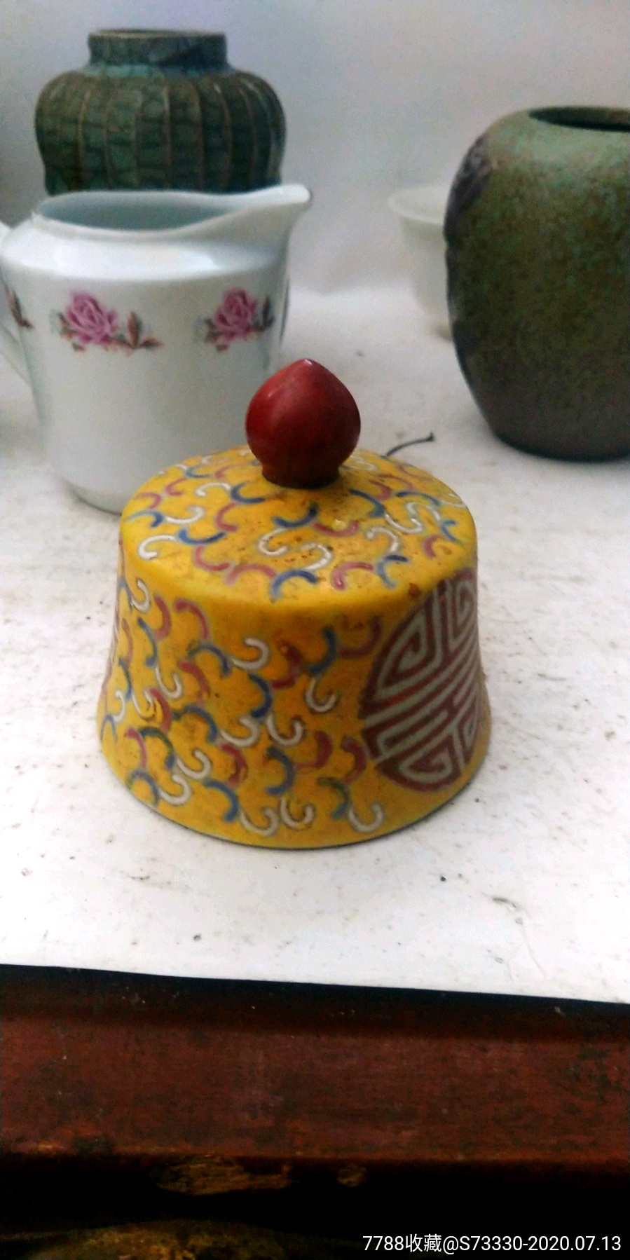 粉彩将军罐盖子一个