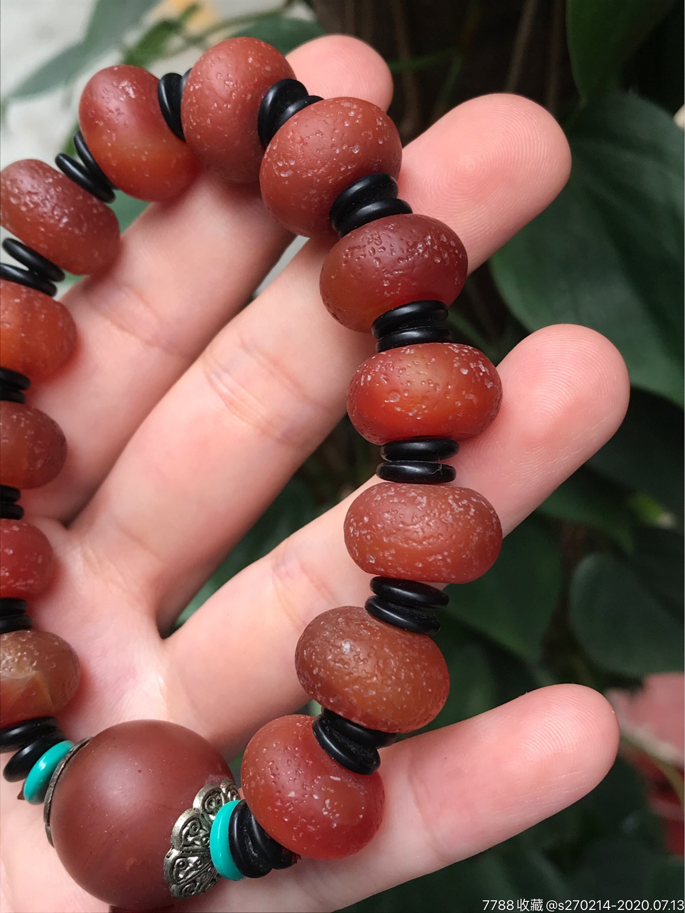 老玛瑙算盘珠手串