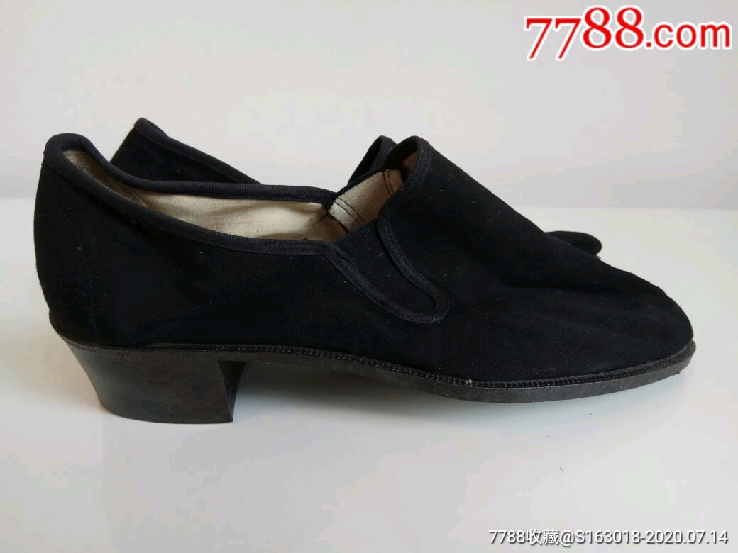 库存八十年代男士高跟布鞋,注塑布鞋,塑料底