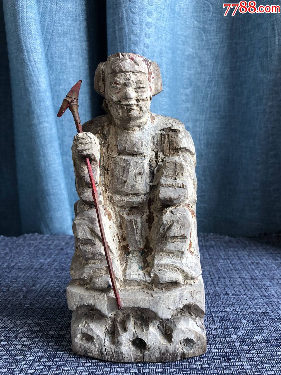 清代老木雕土地公神像佛像造像塑像