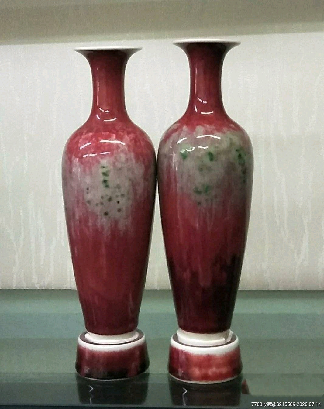 大清康熙年制美人醉柳叶瓶(一对)