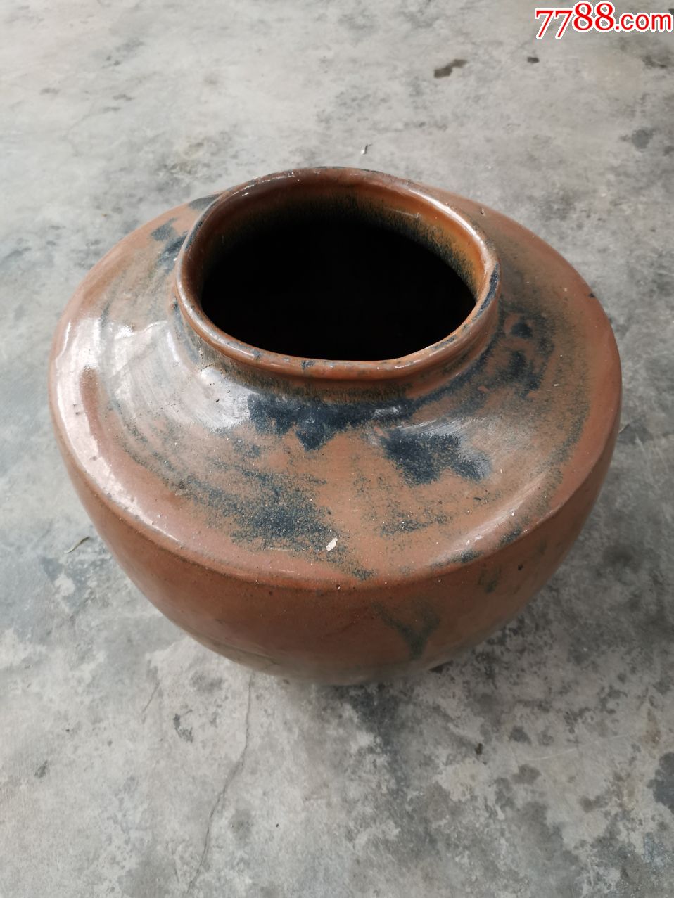 清代酱油大罐子高30公分直径31公分全美品