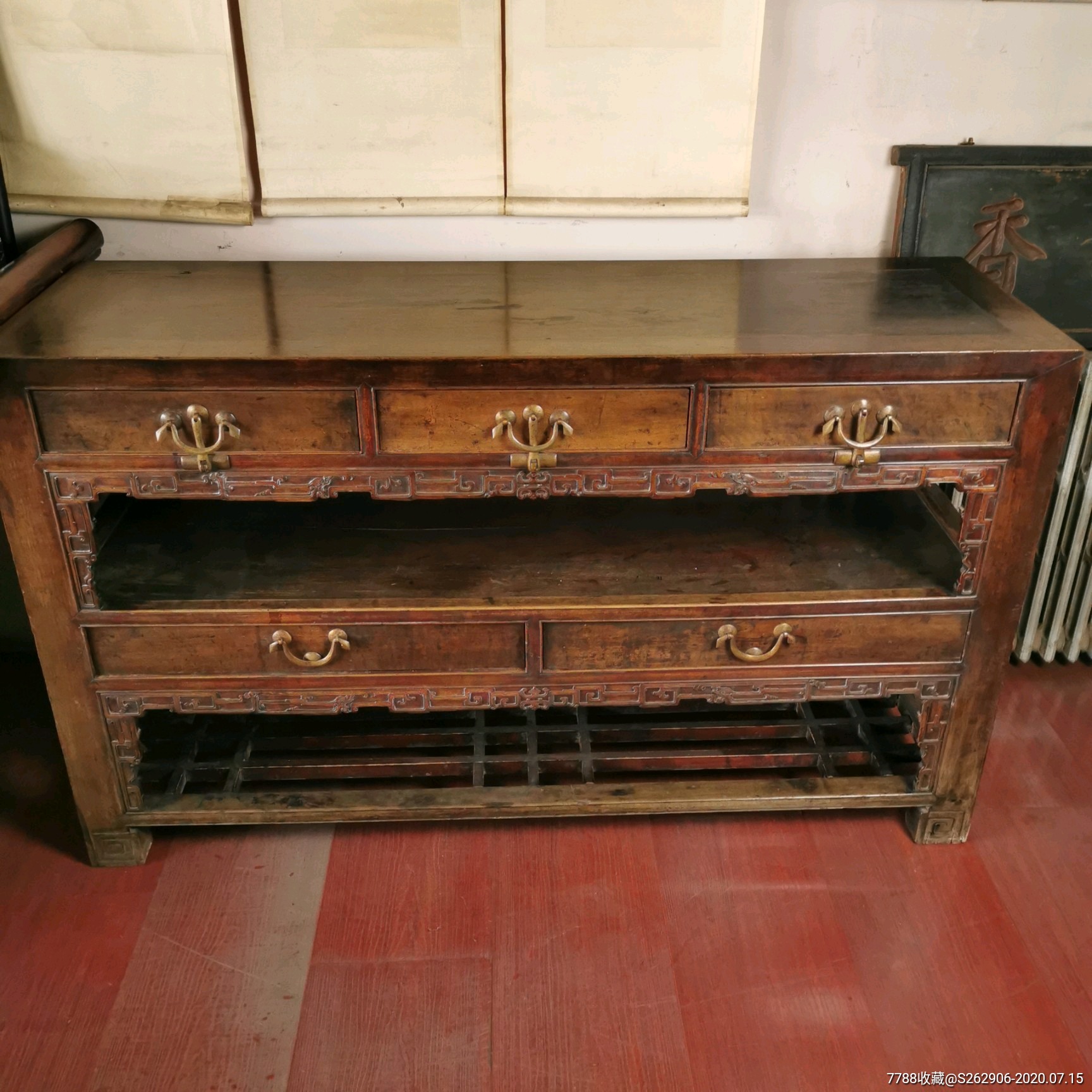 清代核桃木账房柜古玩老木家具书案画案木器