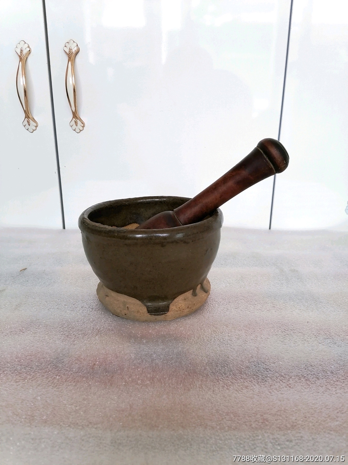 茶叶末釉捣药钵