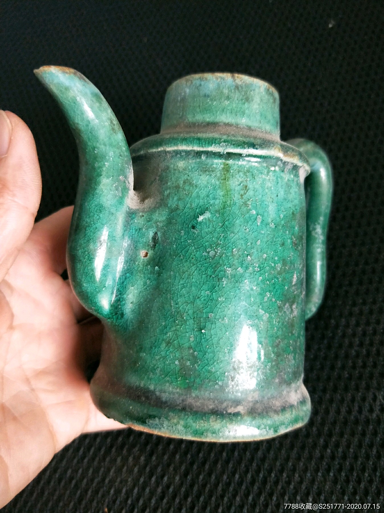 民国石湾窑绿釉壶一把