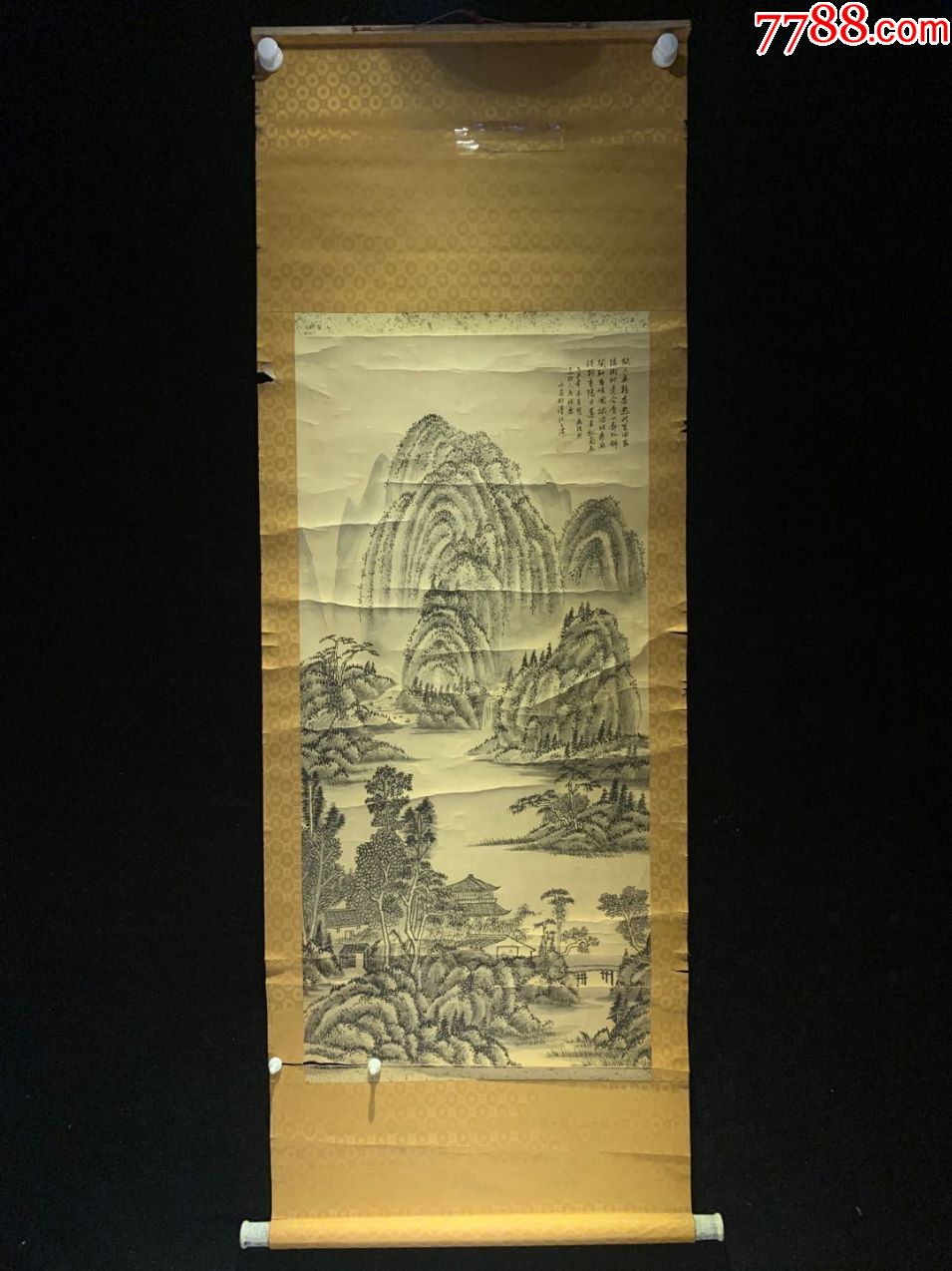 清末纸本山水包邮民国清代老字画浮世绘日本春茶室书房挂轴2205_山水国画原作_山东文玩【7788收藏__收藏热线】