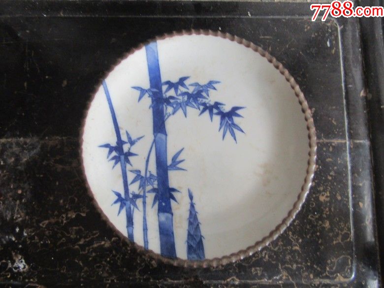 锯齿口青花竹子图盘_第1张_7788陶瓷