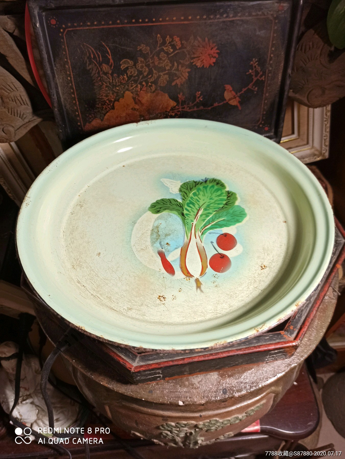 五十年代白菜塘瓷茶盘