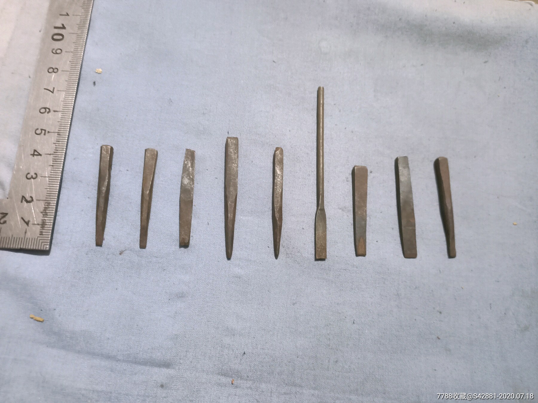 民国银器制作雕刻工具九件