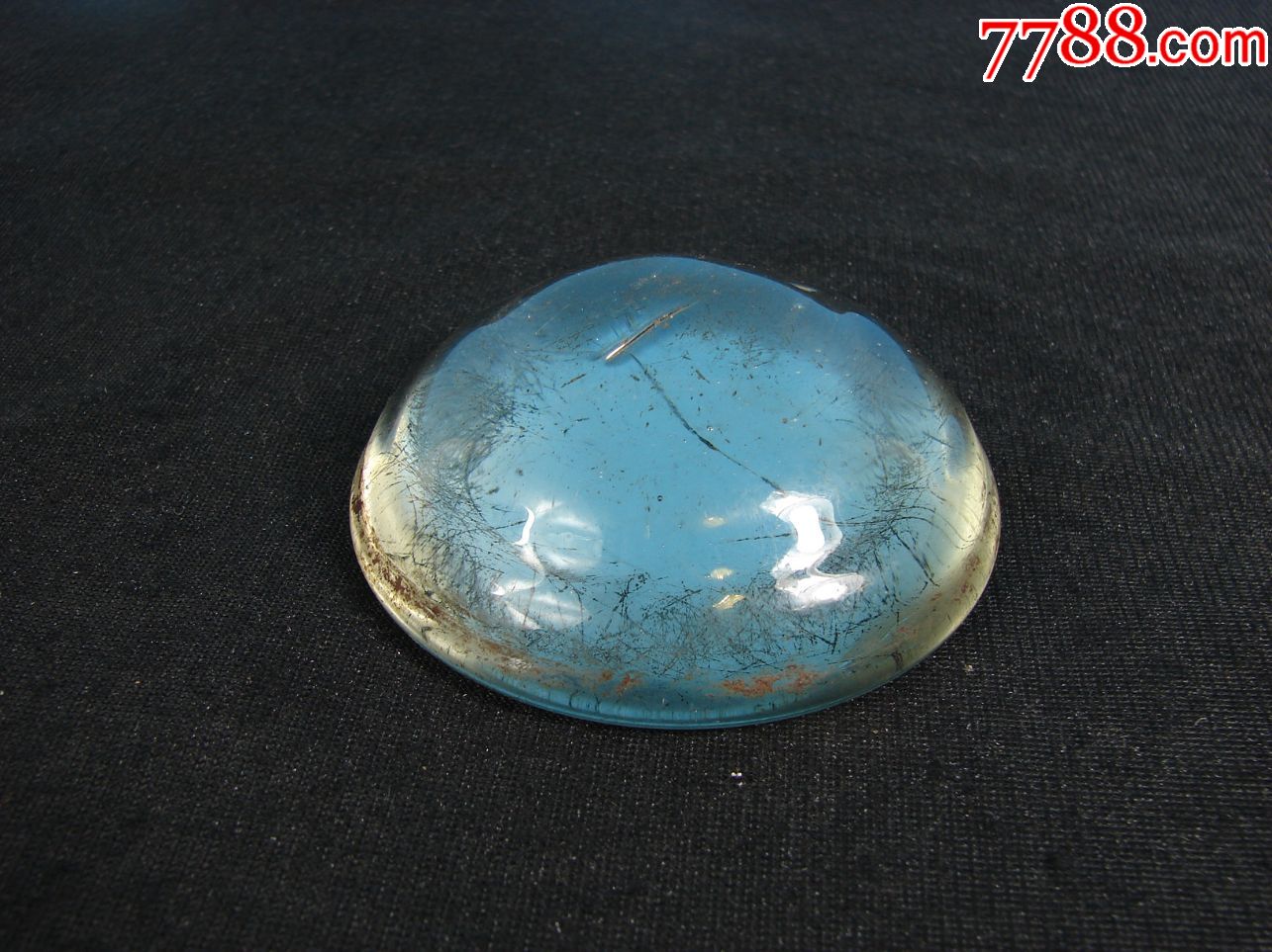 【清代】.大个老琉璃半圆珠镇纸