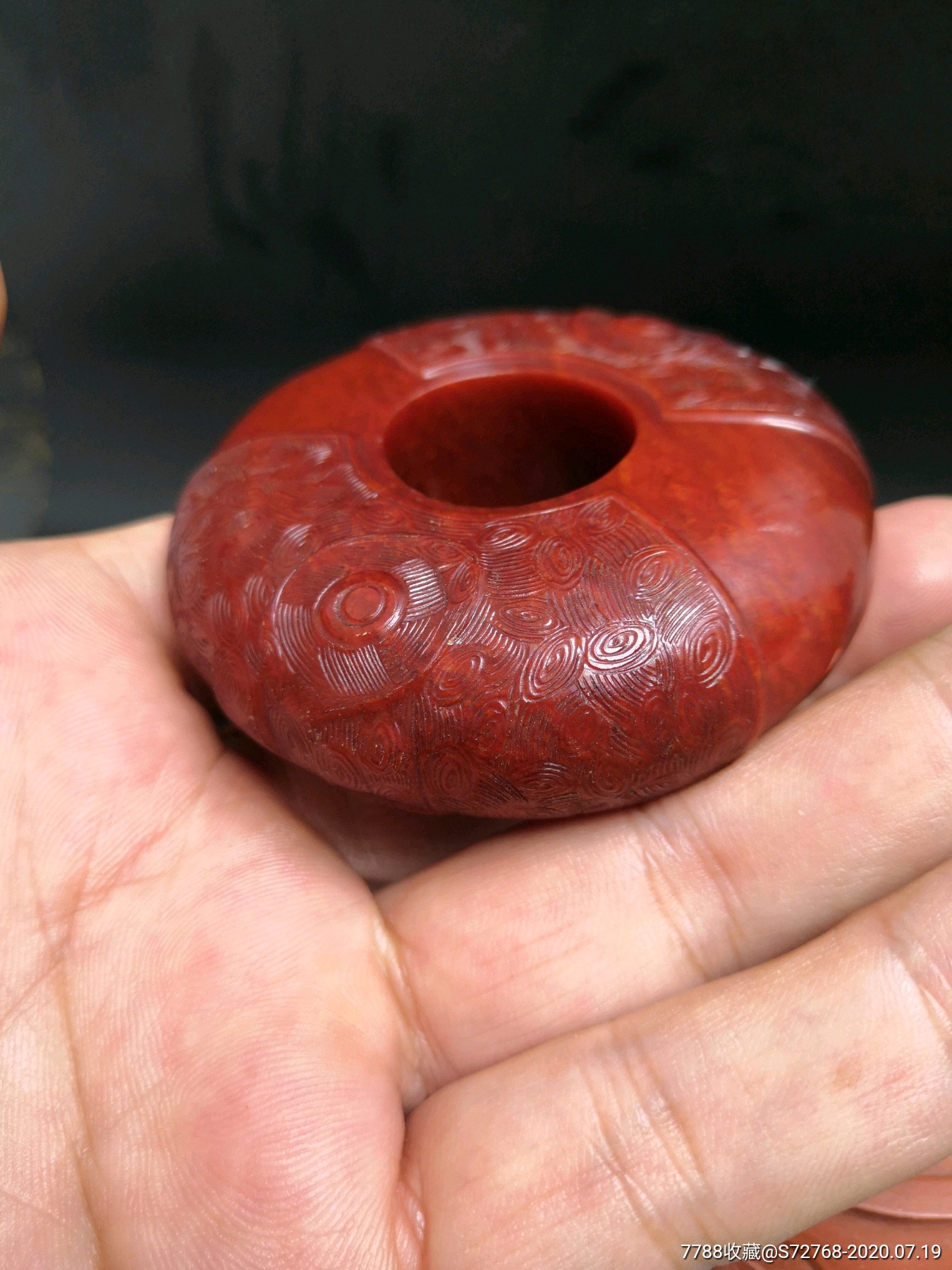 高古时期老新疆和田玉红玉牌子挂件