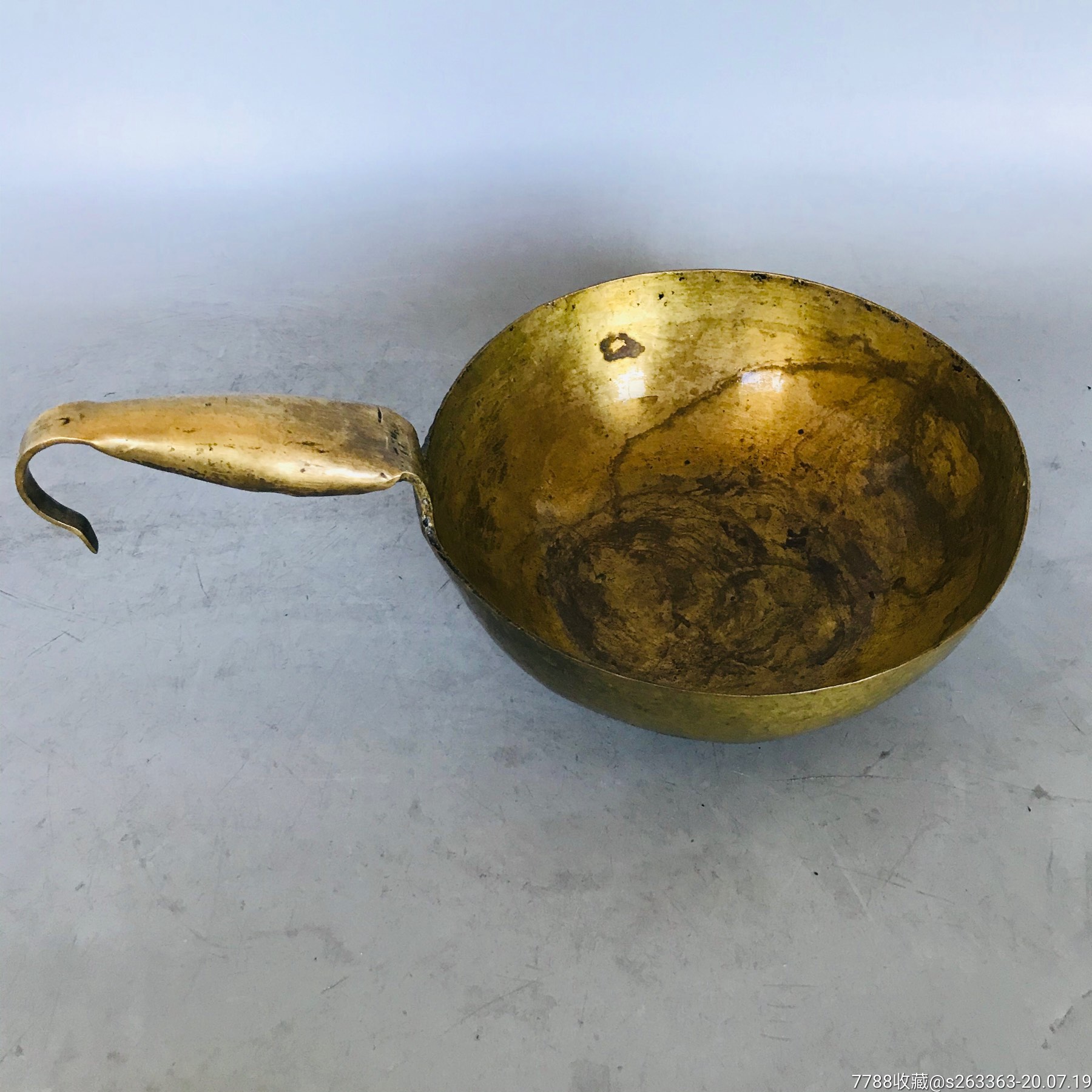 老包浆老黄铜水舀子