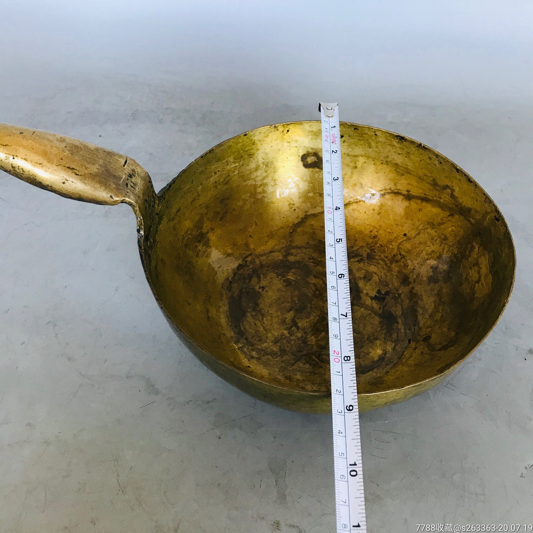 老包浆老黄铜水舀子