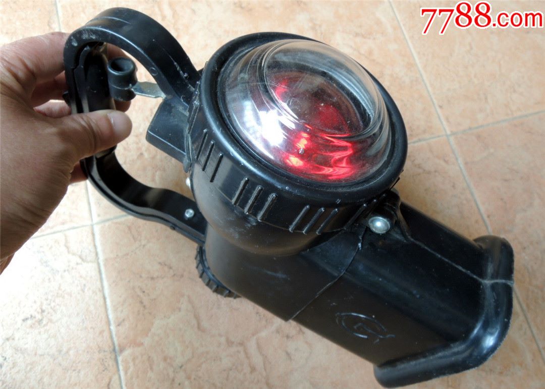 铁路收藏2007-70年代手提电池三色信号铁路巡道灯-57-4型石家庄产