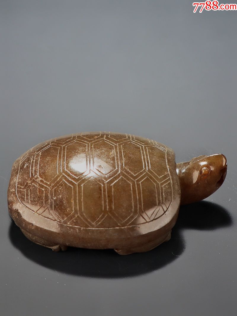 旧藏老和田玉受沁玉龟龟形把件挂件古玉老玉收藏古玩玉器玉雕