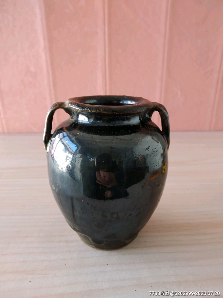 老黑瓷双耳罐黑釉罐