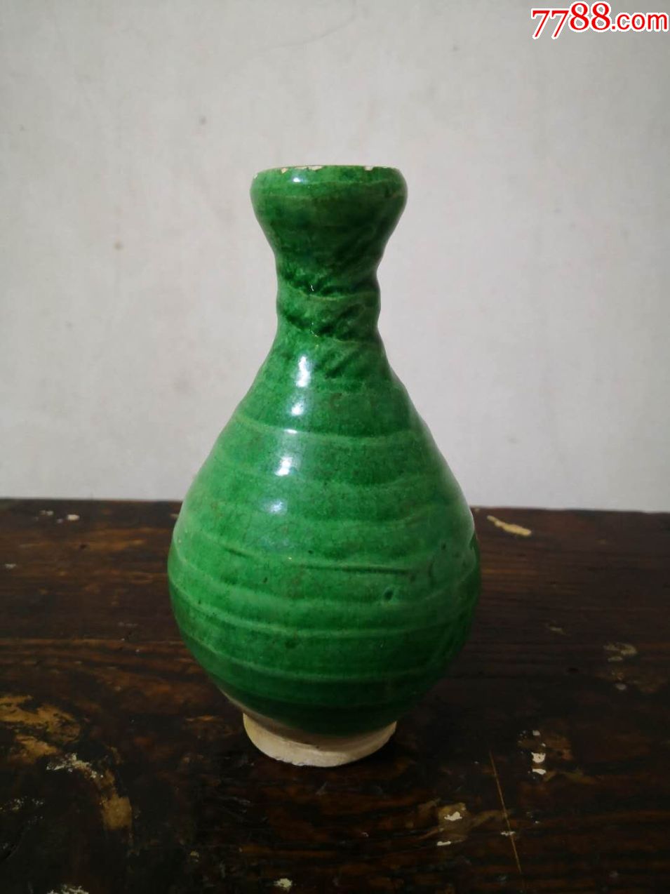 绿釉瓷瓶玉壶春瓶_绿釉瓷【古越玩品斋】_第1张_7788瓷器