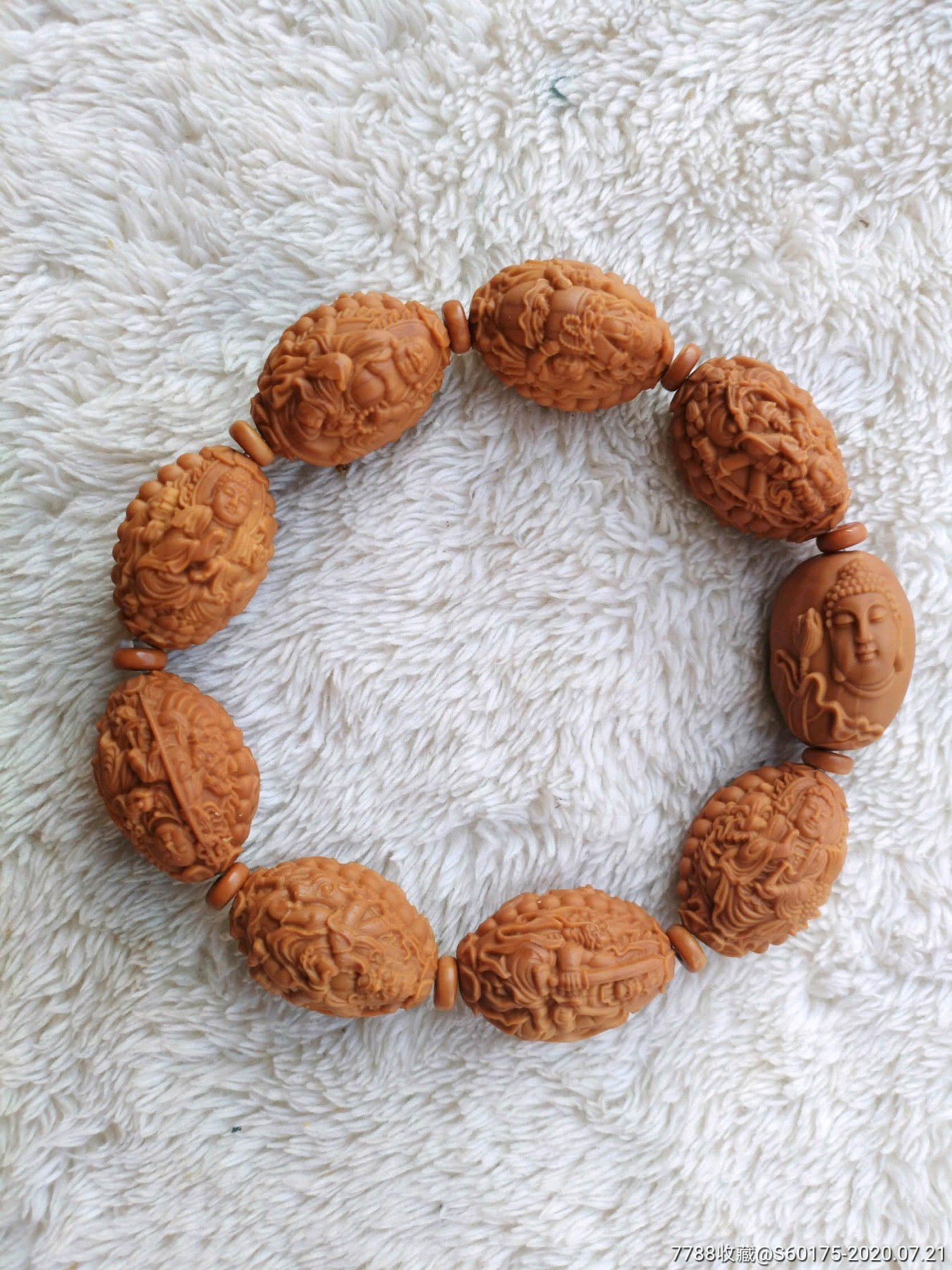 苏工橄榄核雕万佛朝宗手串佛珠