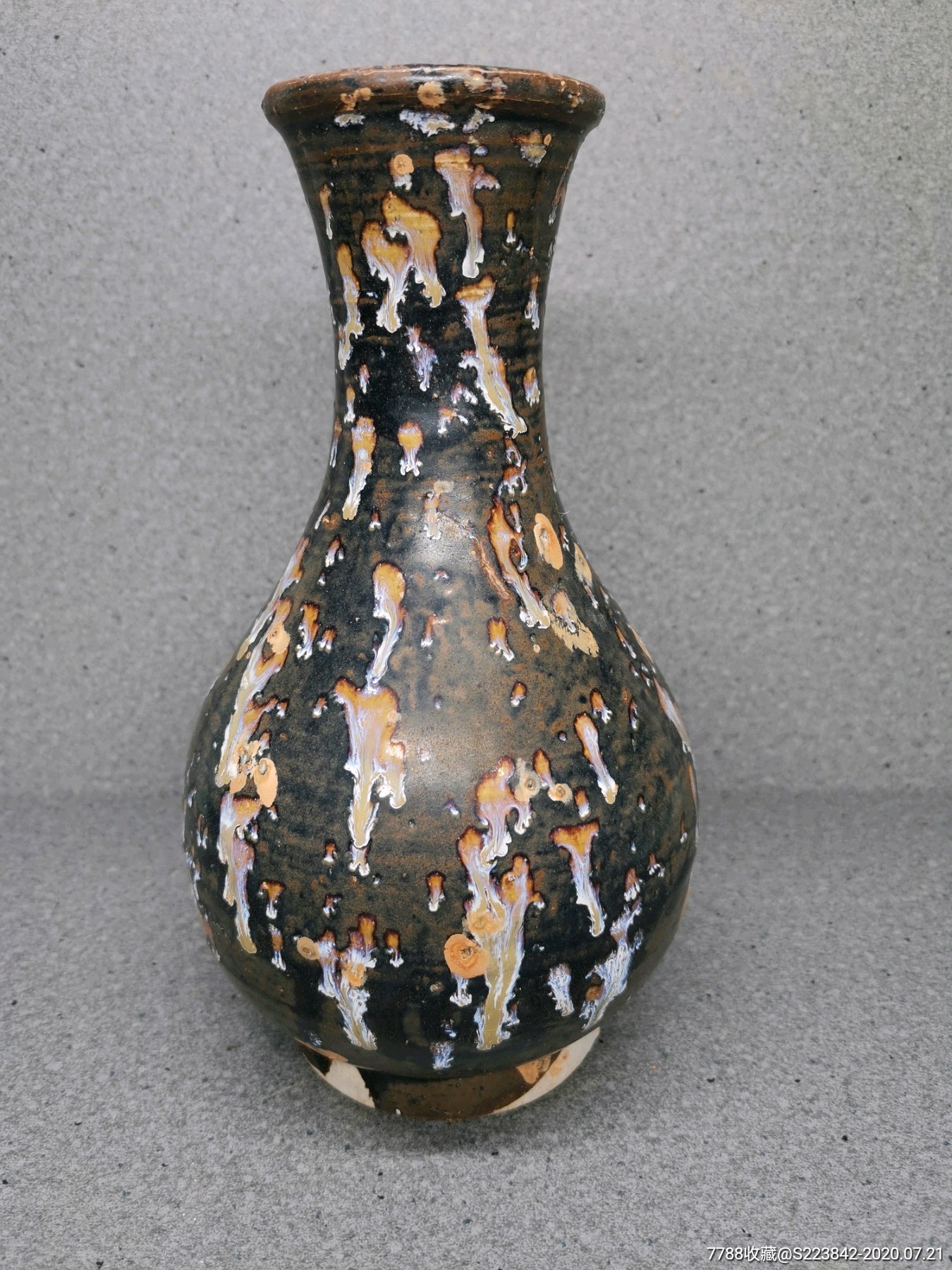 宋代鹧鸪斑窑变釉直口瓶_花釉/窑变瓷_第2张_7788瓷器