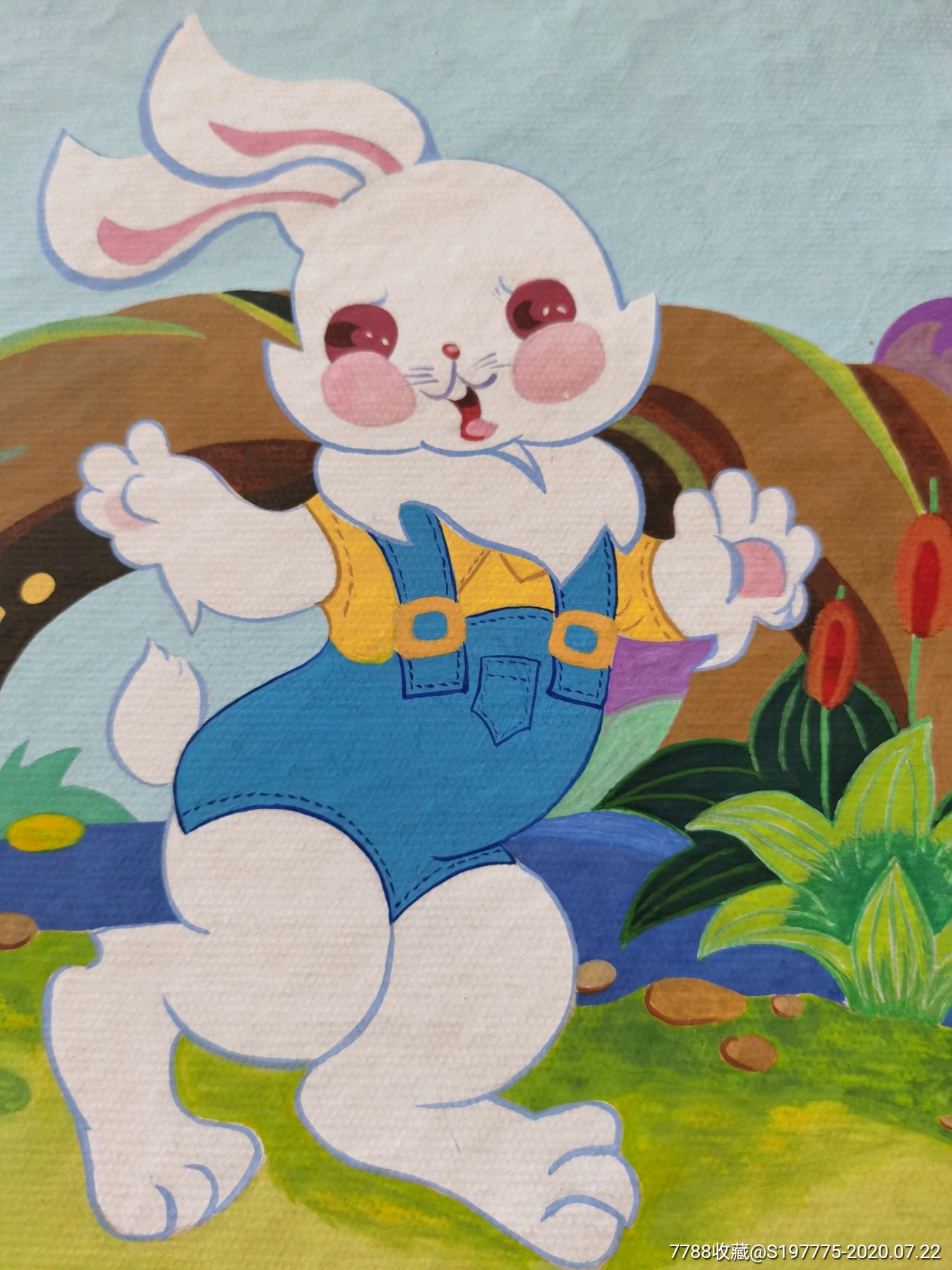 小兔子彩色画稿原稿a3大小