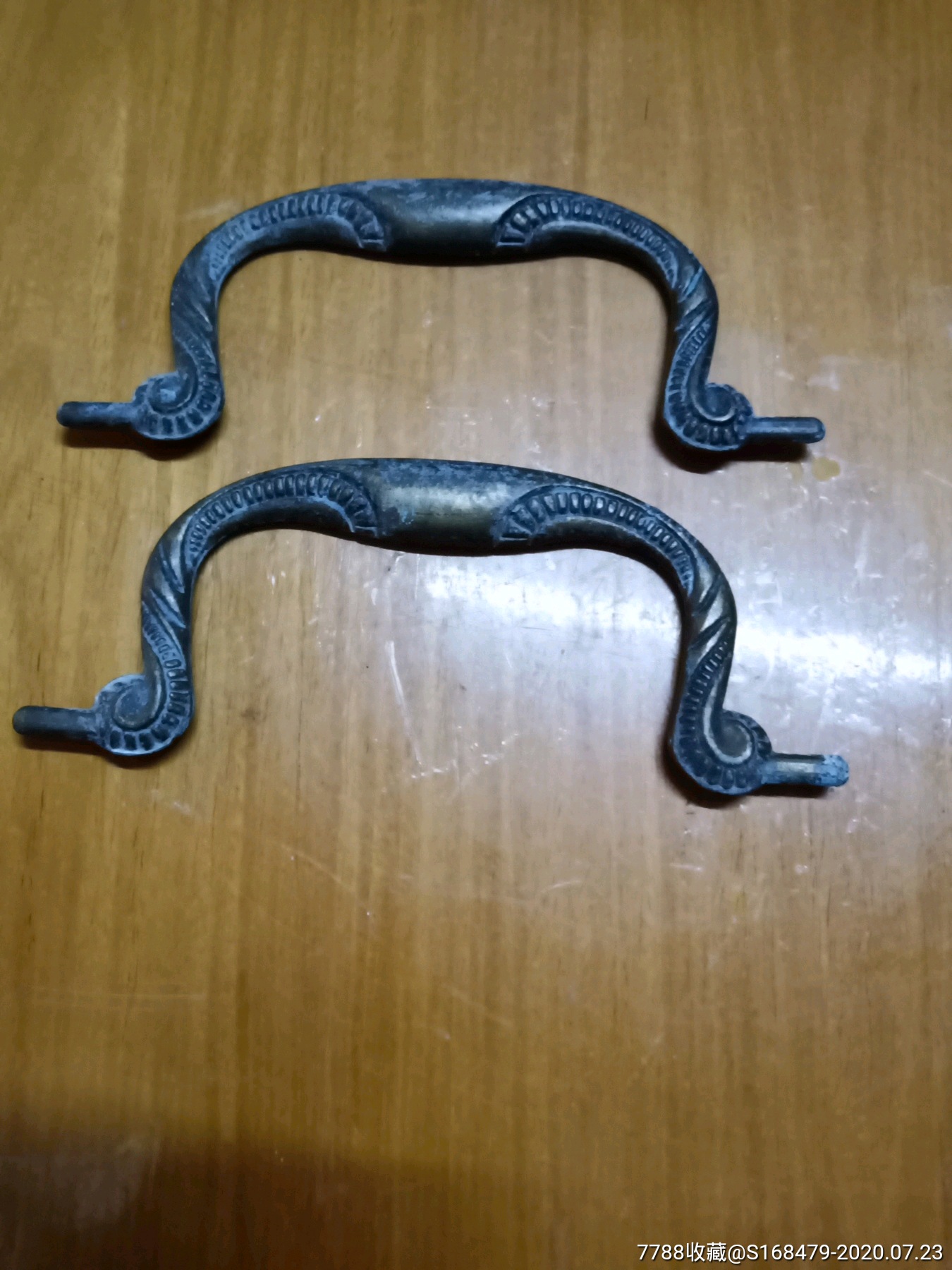 龙形铜把手一对(精美漂亮)-铜杂件-7788奇石收藏