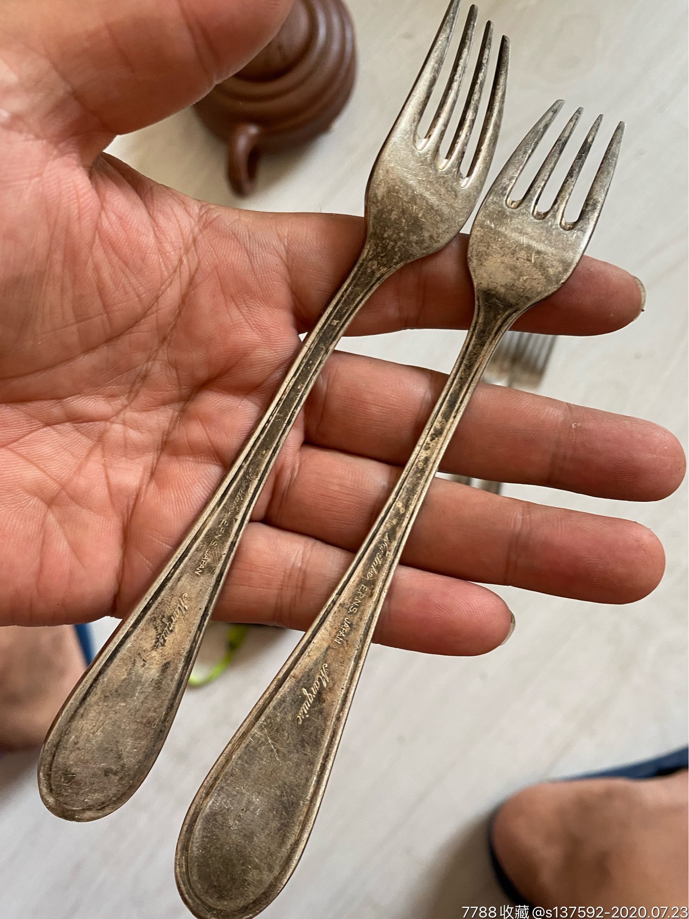 民国日本银叉子四个
