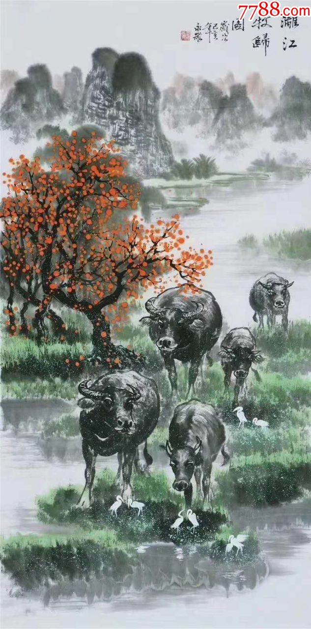 韦永歌四尺五牛图09