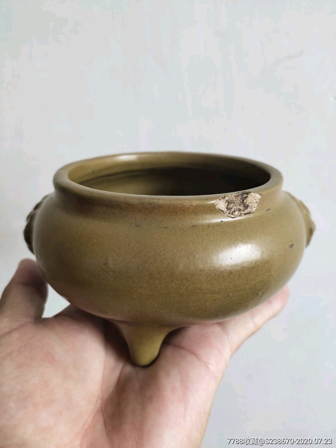 民国茶叶末鳝鱼黄釉香炉