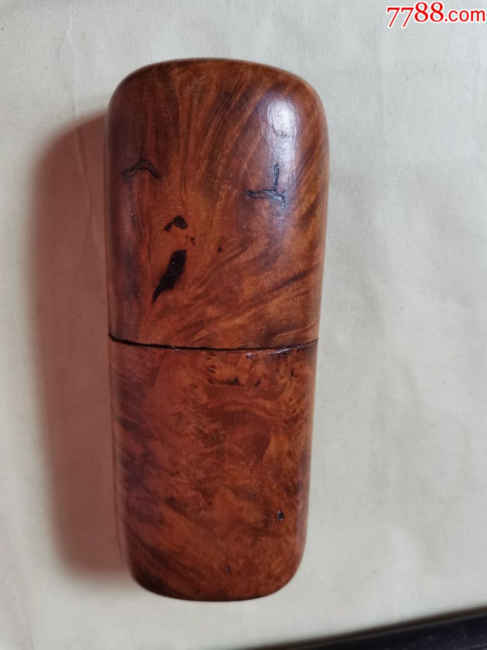 清代樱子木眼镜盒无裂无修1355