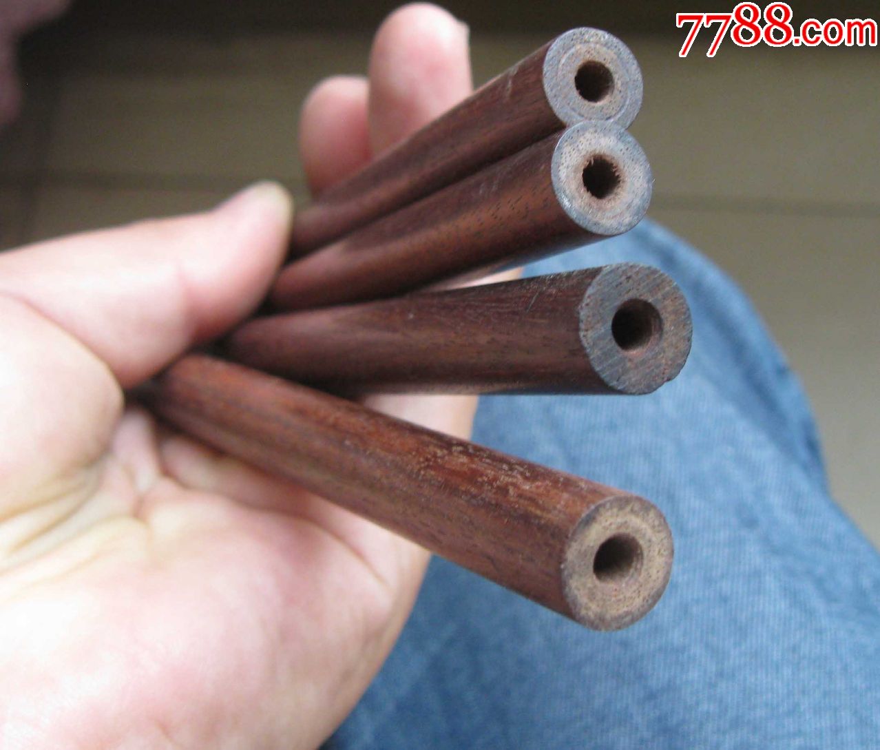红木烟袋杆4根