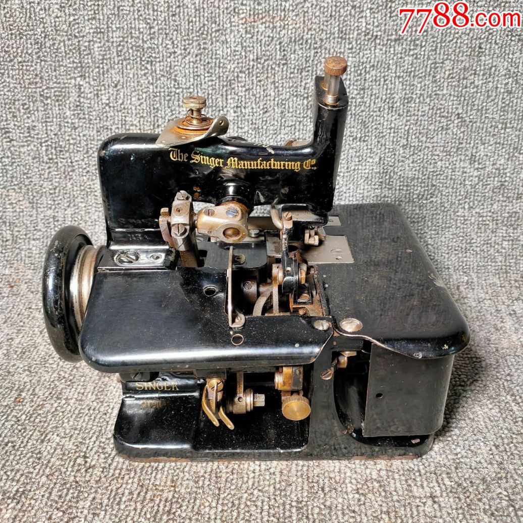胜家singer81k3型古董锁边机缝纫机可以转动