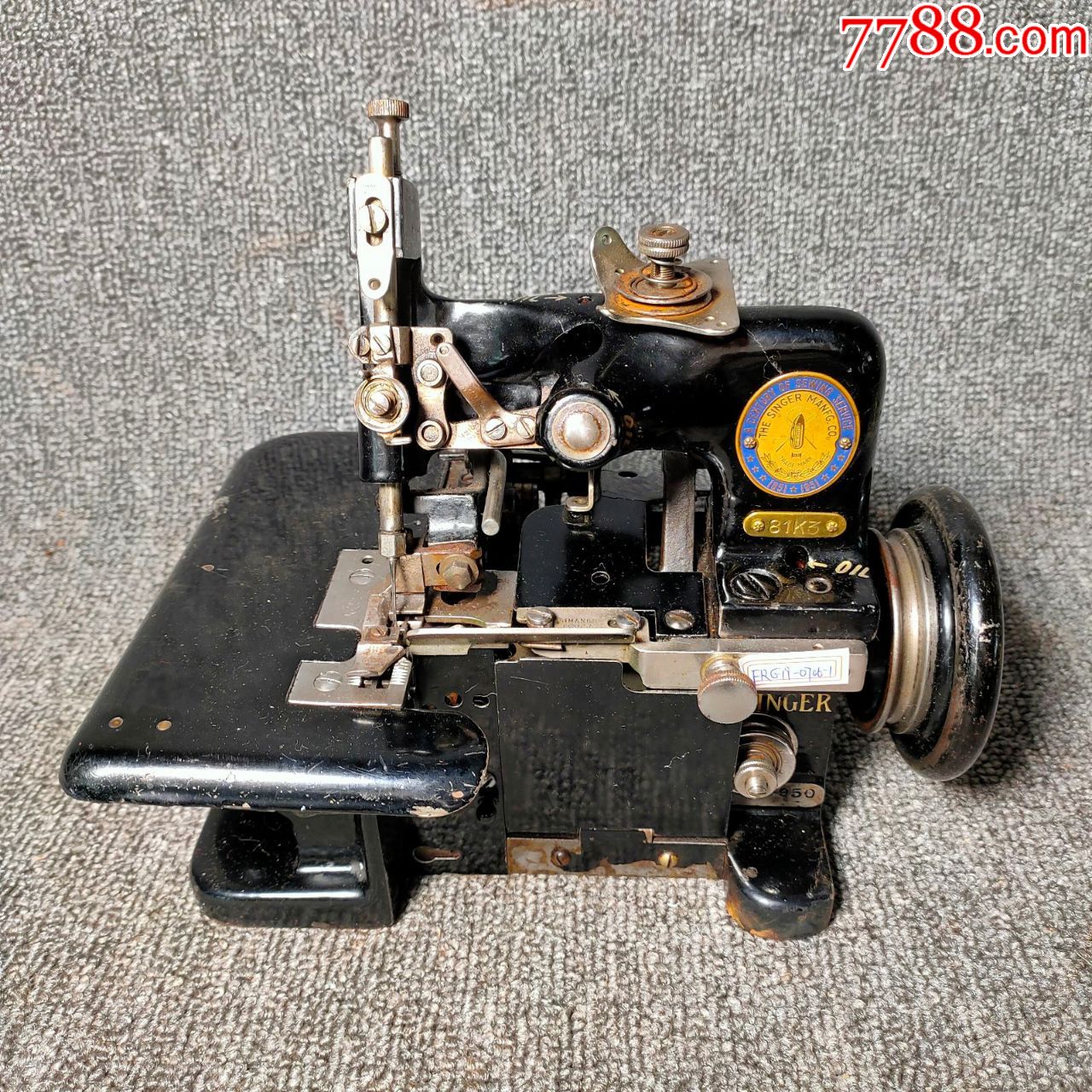 胜家singer81k3型古董锁边机缝纫机可以转动