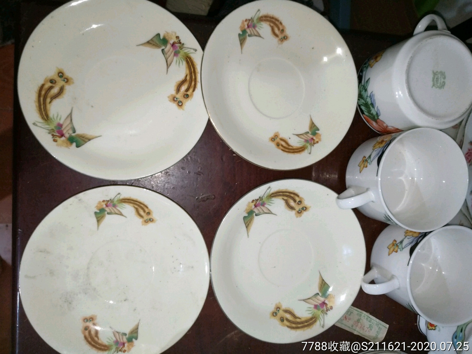 老唐山瓷彩绘碟一套