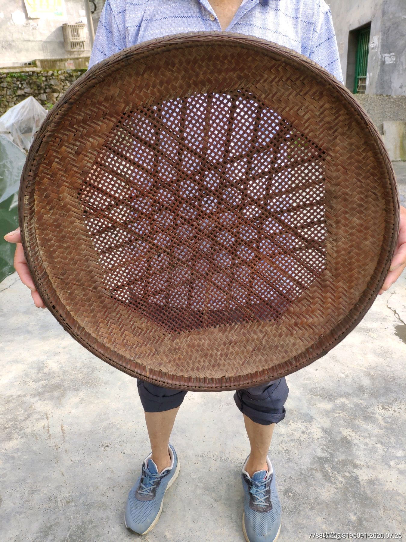 竹编老筛子民俗老物件