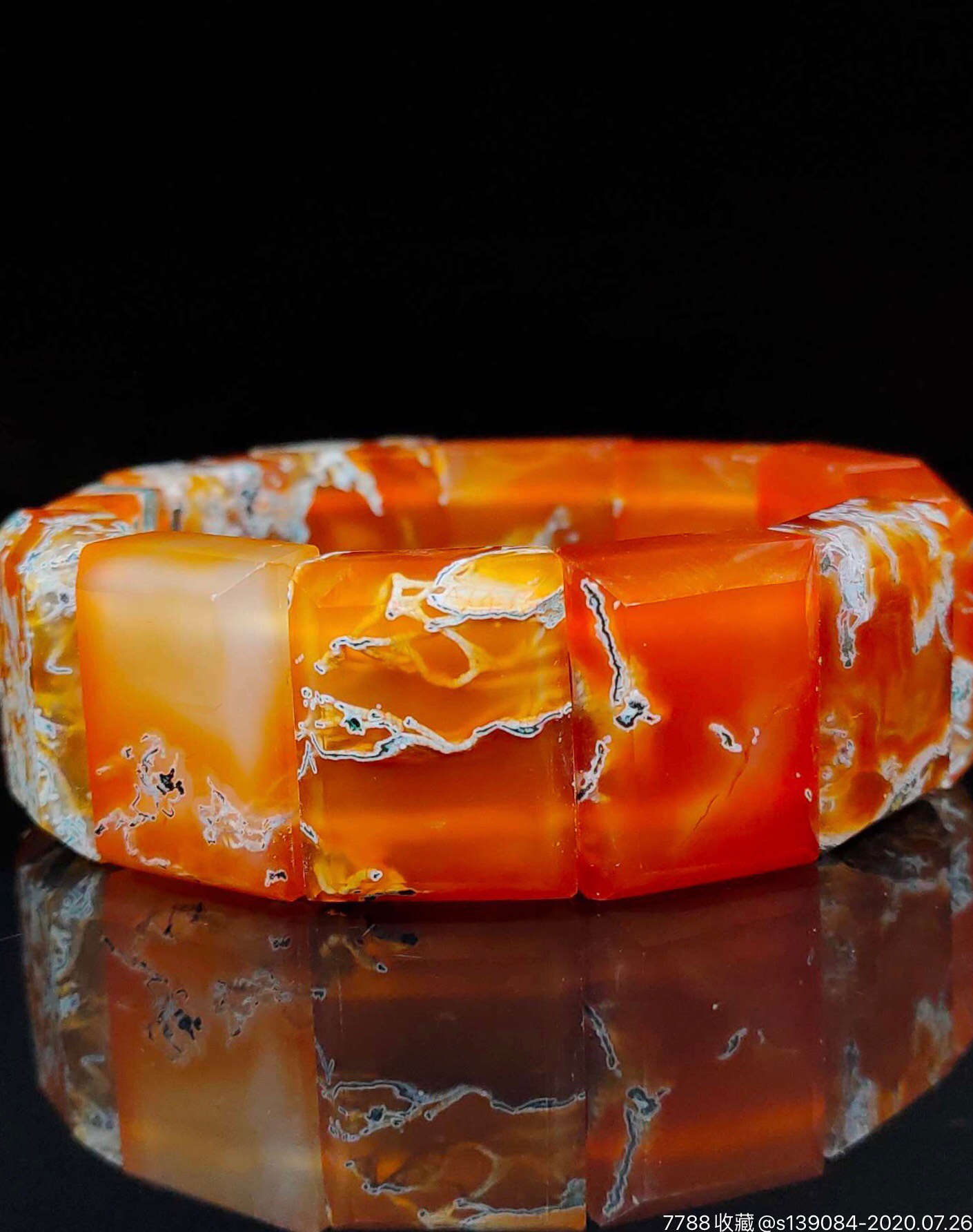 天然高冰红油水草玛瑙大手排,包真