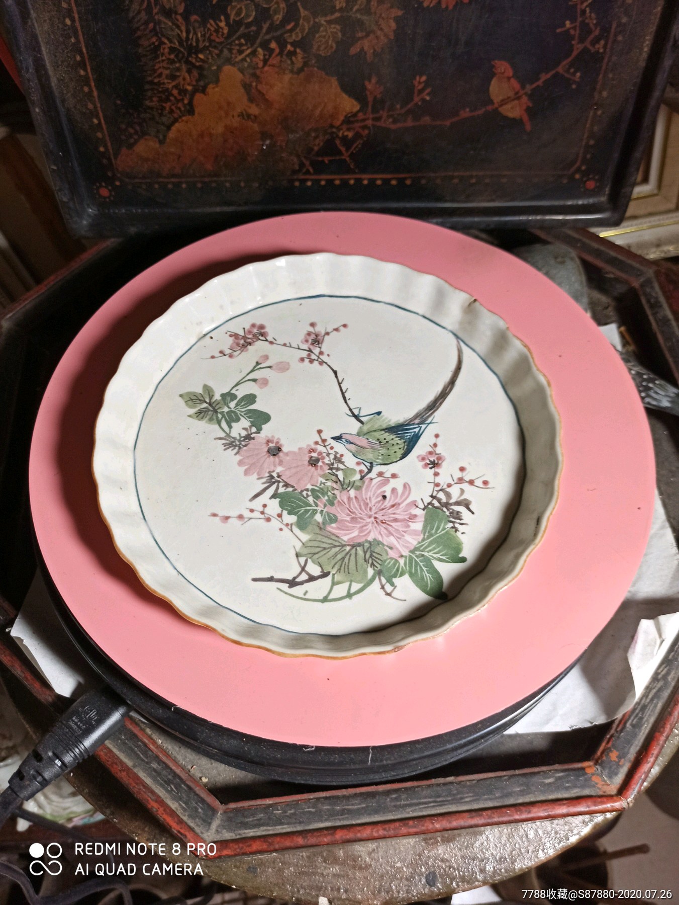 民国广东大埔高陂花鸟茶盘_彩绘瓷/彩瓷_第6张_7788瓷器