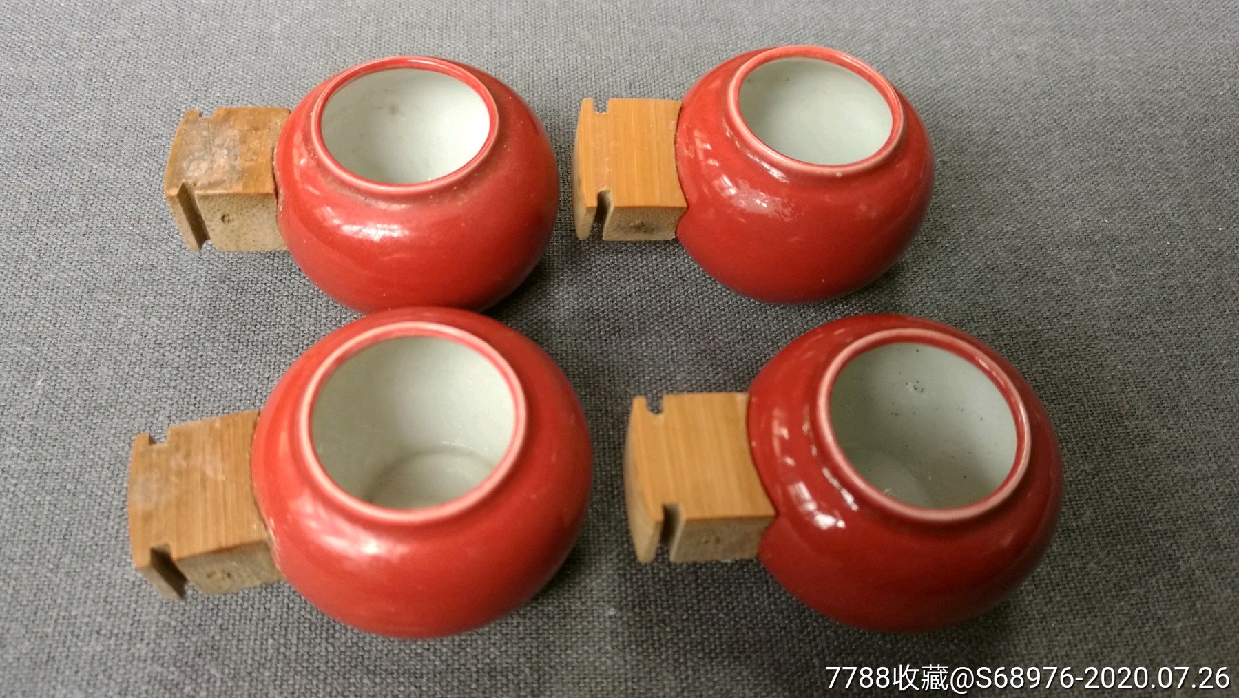 全品鸟食罐4只肚直径39cm高3cm颜色漂亮可用可藏