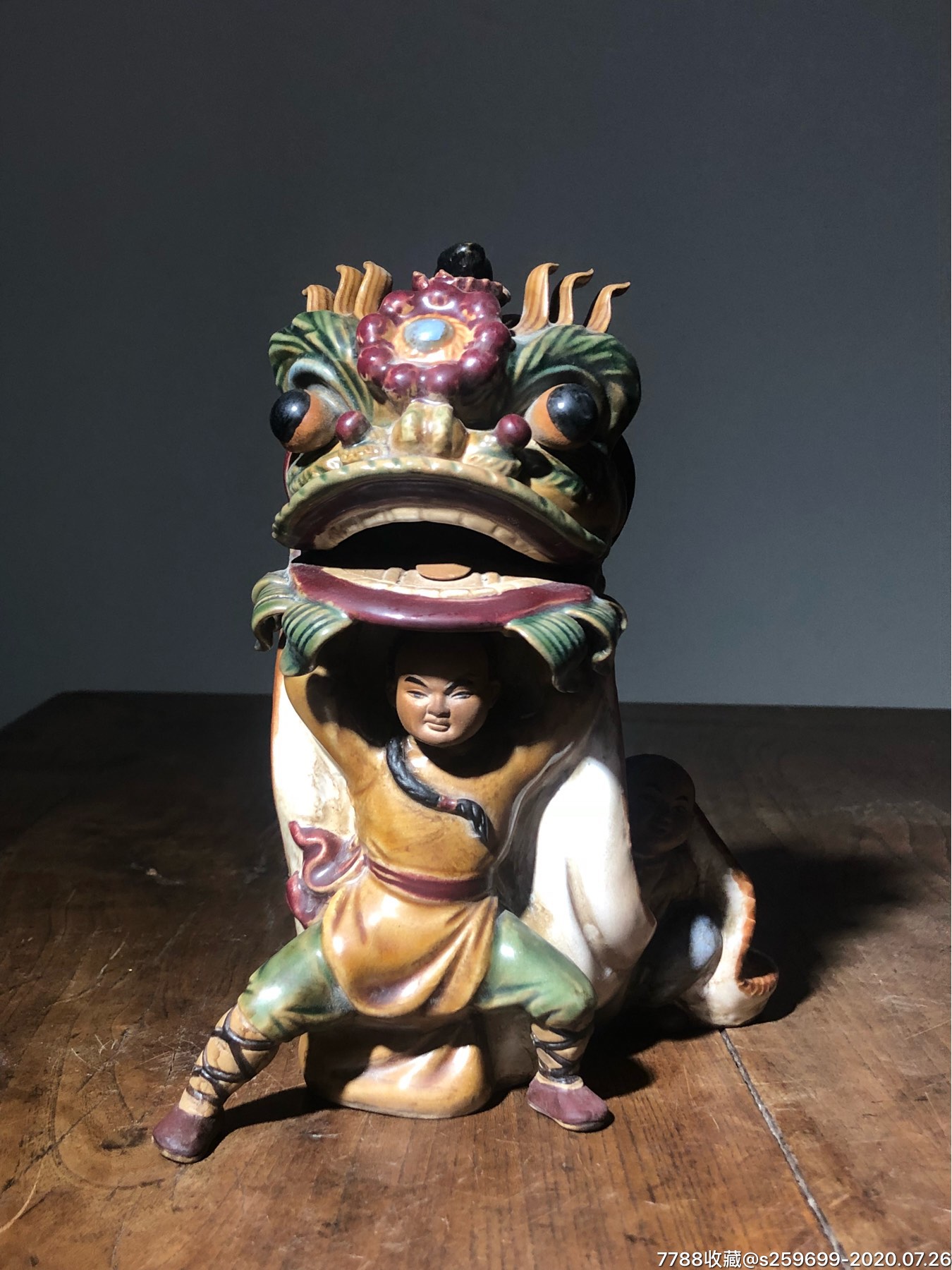 石湾窑摆件(舞狮小子)-价格:258元-se74523128-雕塑瓷/瓷雕-零售-7788