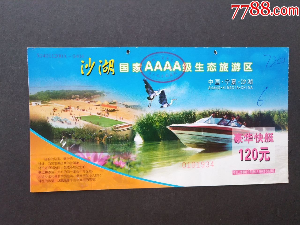 沙湖国家aaa级生态旅游区豪华快艇