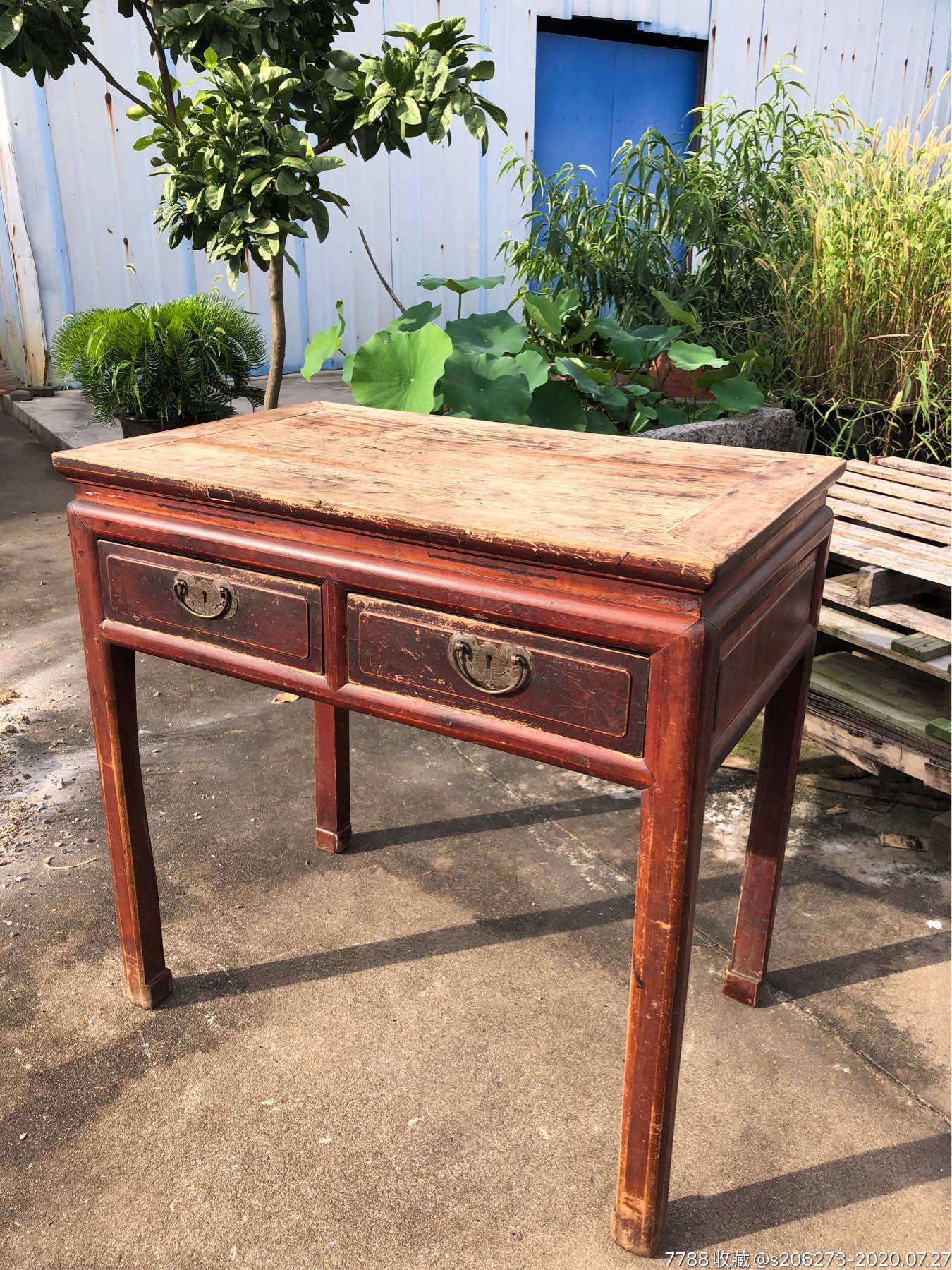 【晚清民国】江南特色老家具书桌半桌