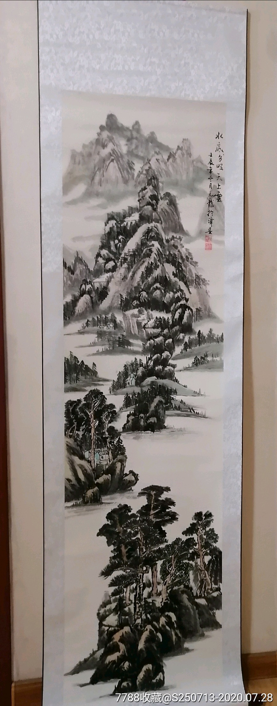 梁元龙四尺山水条幅_山水国画原作_第1张_7788字画网