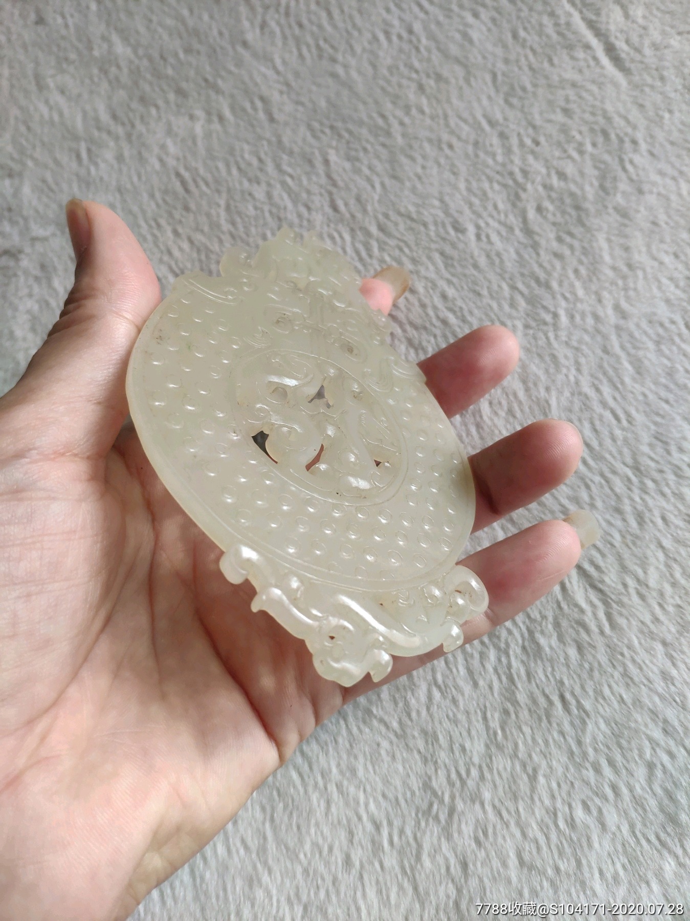 古玉老玉和田玉白玉龙凤玉佩玉壁挂件明清老玉件玉器