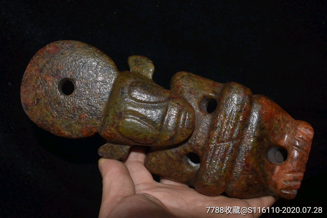 远古时期老玉太阳神贵人摆件