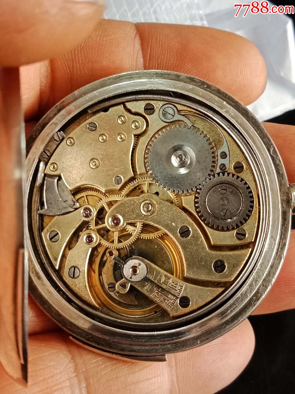 少见板路古董英国纯银二问打簧怀表!