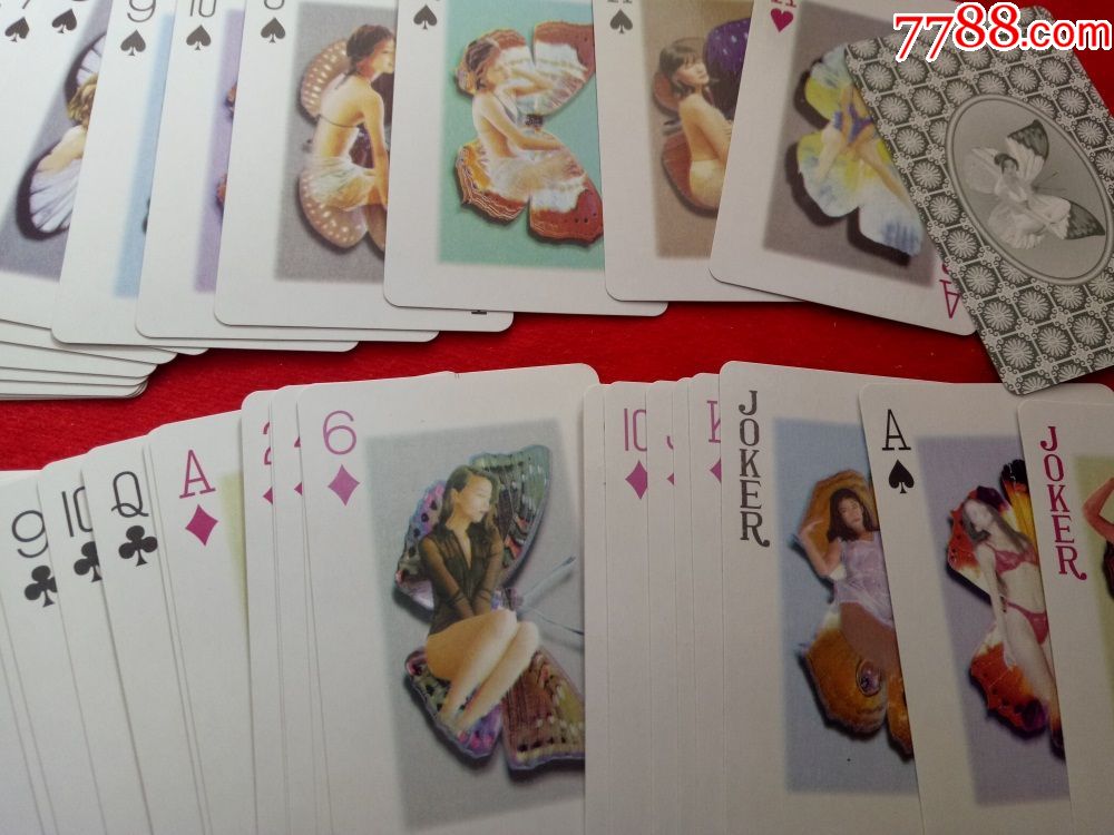 拆封扑克《蝶恋女美女泳装扑克》好品不缺尺寸9*6cm,扑克牌_第2张