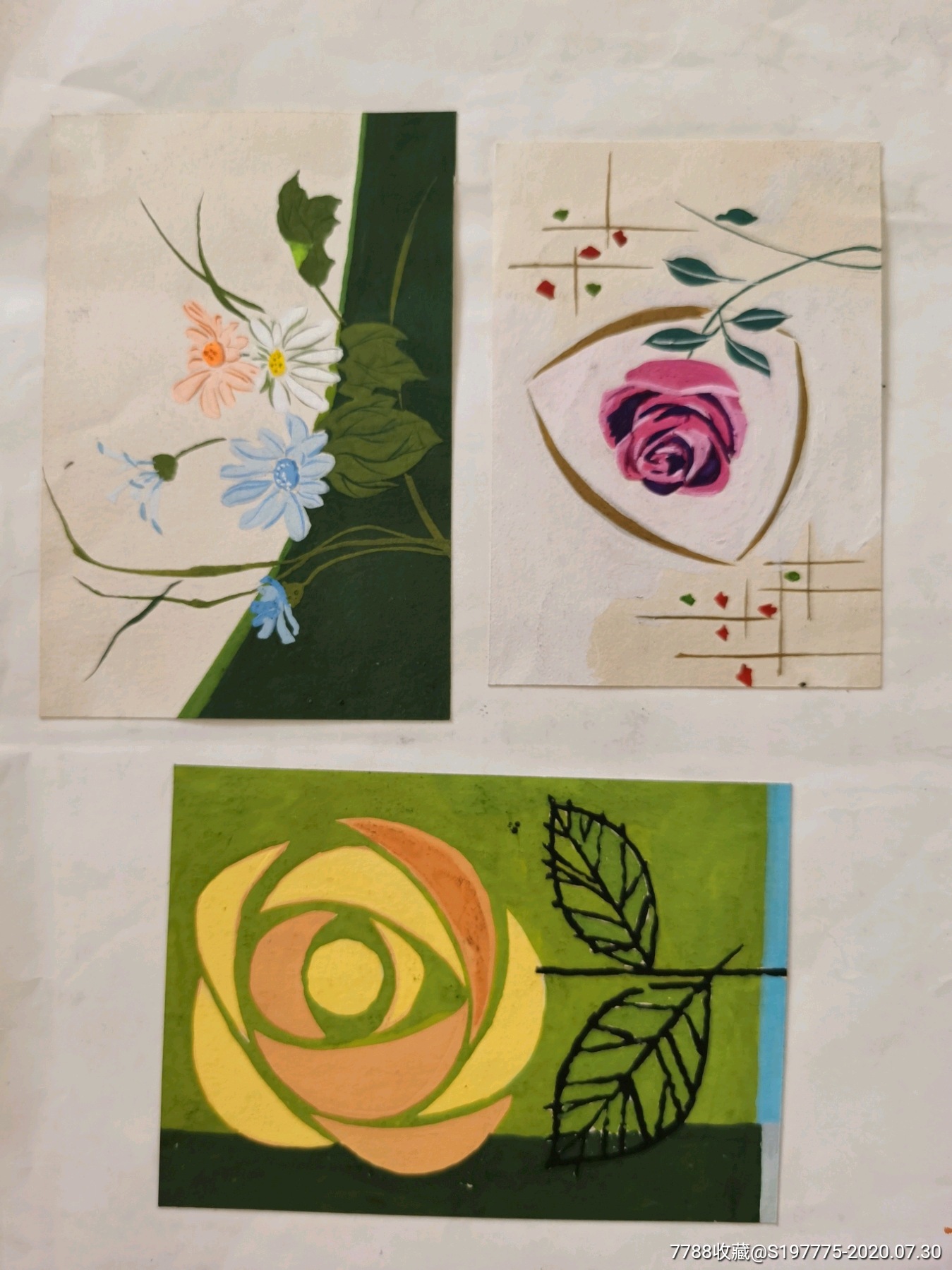 花卉彩色原稿画稿刊物插图原稿