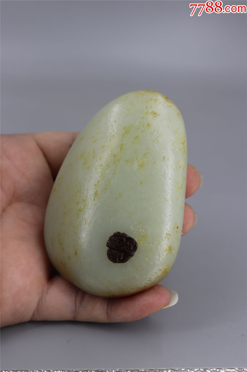 老和田玉原石手把件